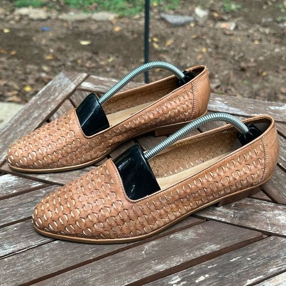 Cabin Creek Brown Leather Woven Loafers - Picture 4 of 10